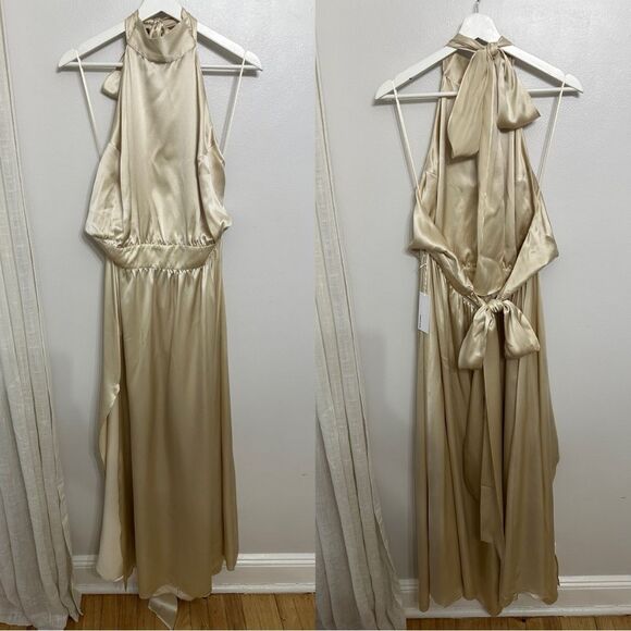 Reformation Alani Silk Halter Maxi Dress - Picture 2 of 7